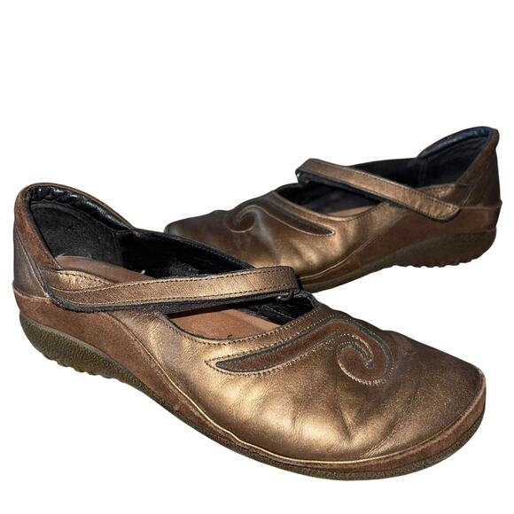 NAOT Mary Jane Leather Swirl Comfort Bronze Matai - Picture 1 of 7